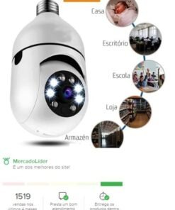 Camera wi-fi lâmpada 360 rotativo