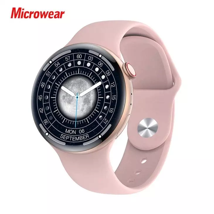 Smartwatch W8P W28 Pro Redondo Serie 8 Com NFC Comando de Voz - Rosa