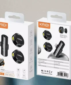 Microfone Lapela Kaidi KMF4 Com Imã Anti Ruido Redondo - Lightning (IPhone 8 ao 14)