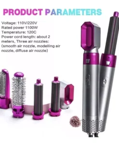 Escova Modeladora 5 em 1 Secadora Chapinha Modelador de Cachos Escova Elétrica - 110v